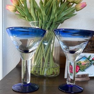 Beautiful hand blown martini glasses
